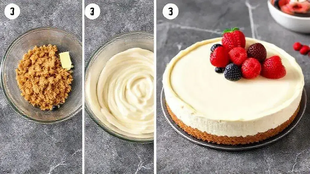 Passo a passo para preparar a cheesecake sem forno